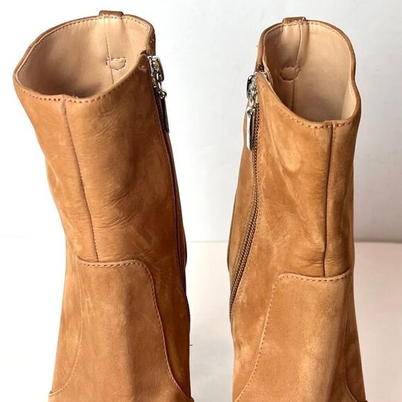 SCHUTZ July Suede Nubuck Platform High Heel Bootie Boots Sz 8.5 - Picture 4 of 11